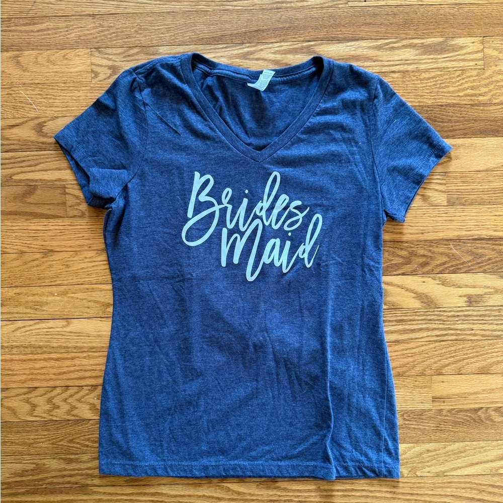 Bridesmaid Blue V-Neck T-Shirt